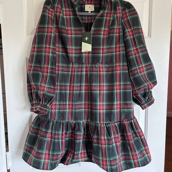NWT Tuckernuck Palmerston dress in black and red highland plaid S - Picture 5 of 13